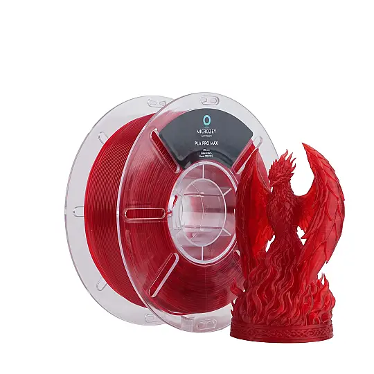 PLA Pro Max Şeffaf Kırmızı - 1.75 mm - 1 KG Filament
